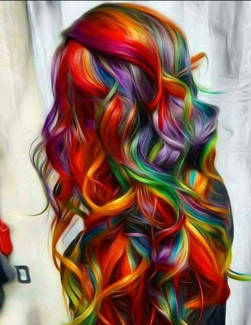 Огромные волосы радужные