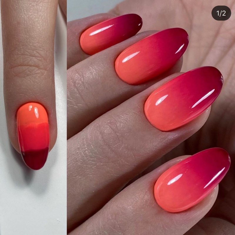 Градиент по цветам на ногтях