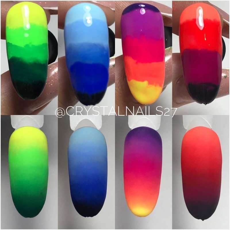 Градиент на ногтях раскладка цветов