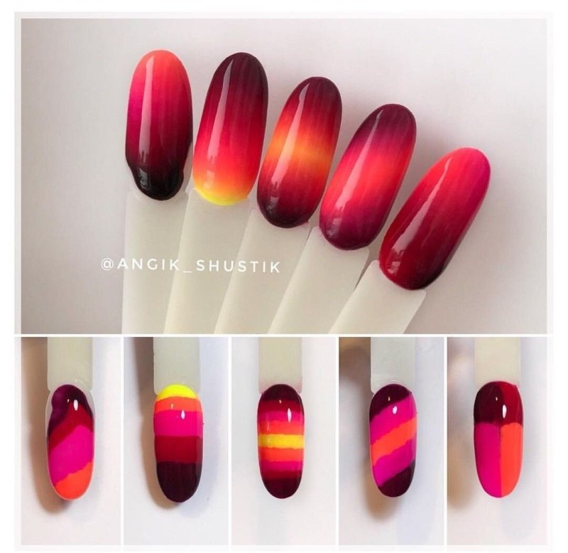 Цветовой круг для градиента в маникюре