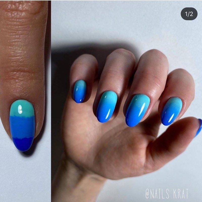 Градиент по цветам на ногтях