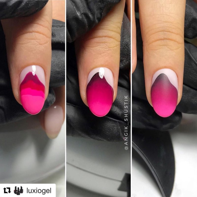 Маникюр градиент по диагонали