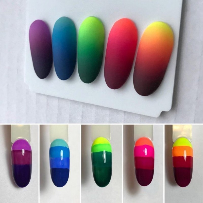Яркий градиент на ногтях пошагово