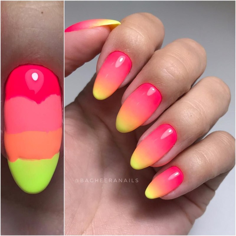 Маникюр омбре с втиркой