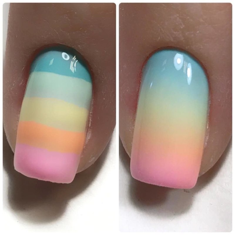 Сочетание цветов для градиента на ногтях