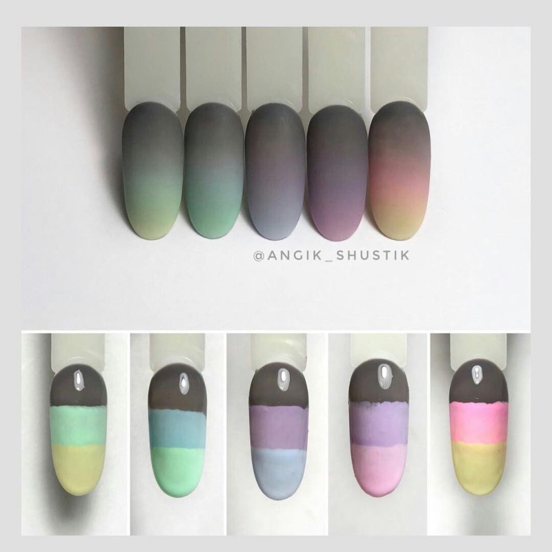Градиент на ногтях мато вы