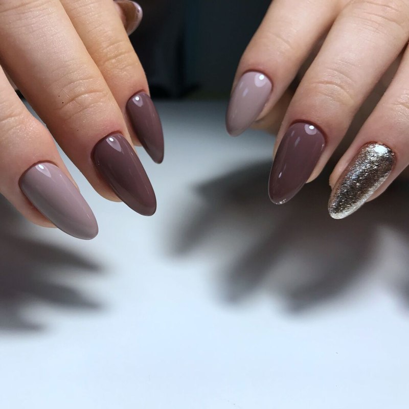 Ногти цвет шоколадное мокко
