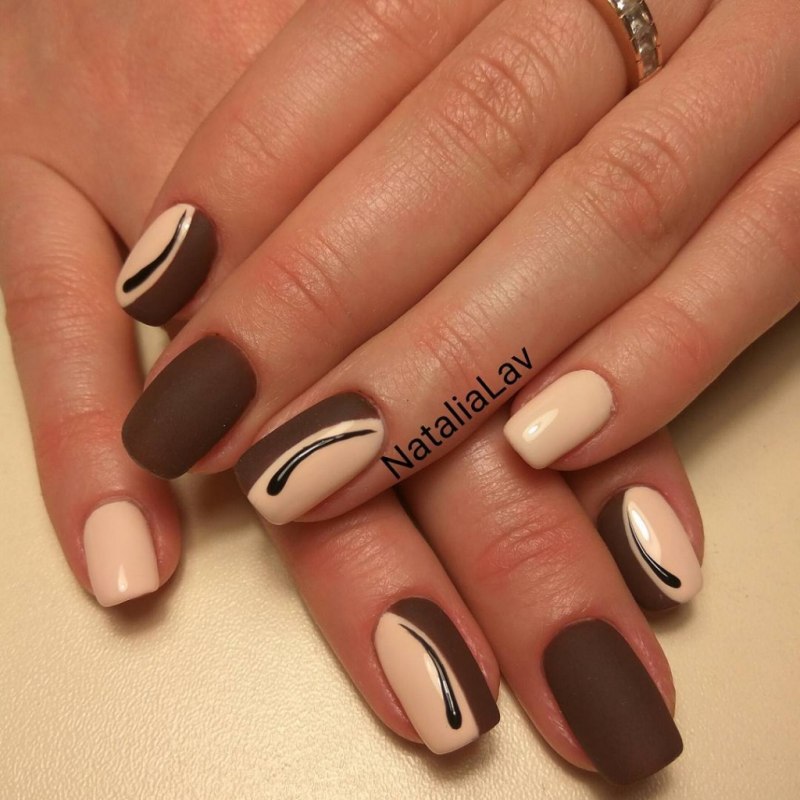 Маникюр в кофейных тонах