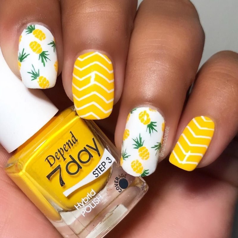 Жёлтые ногти маникюр