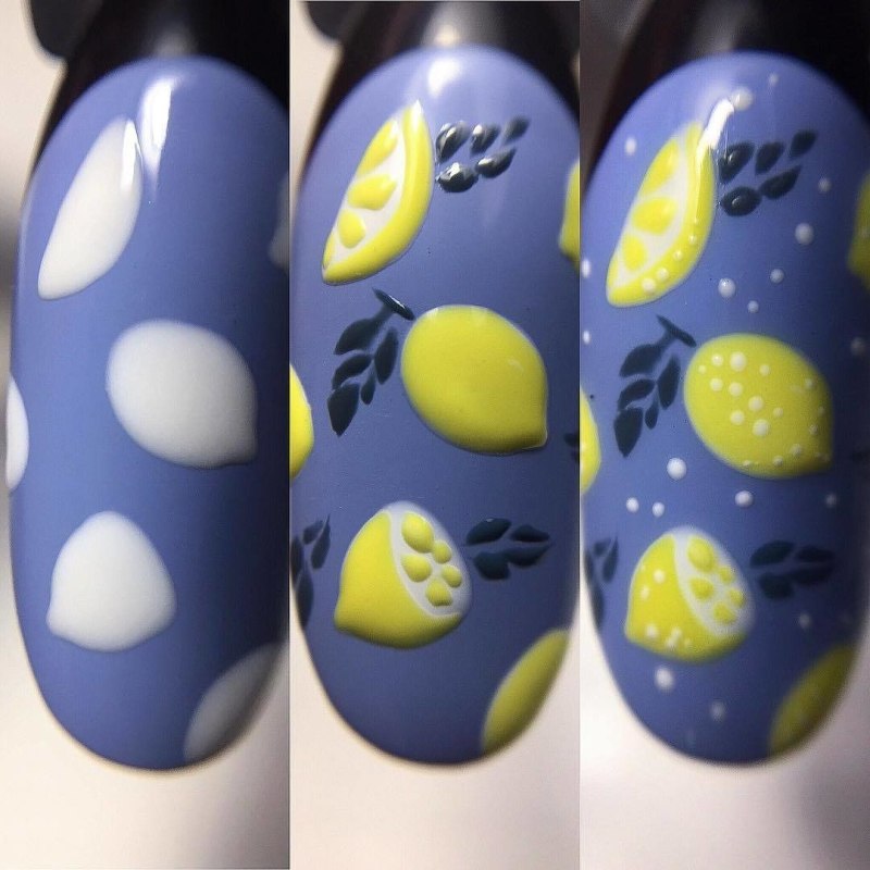 Ногти желтые с цветочками