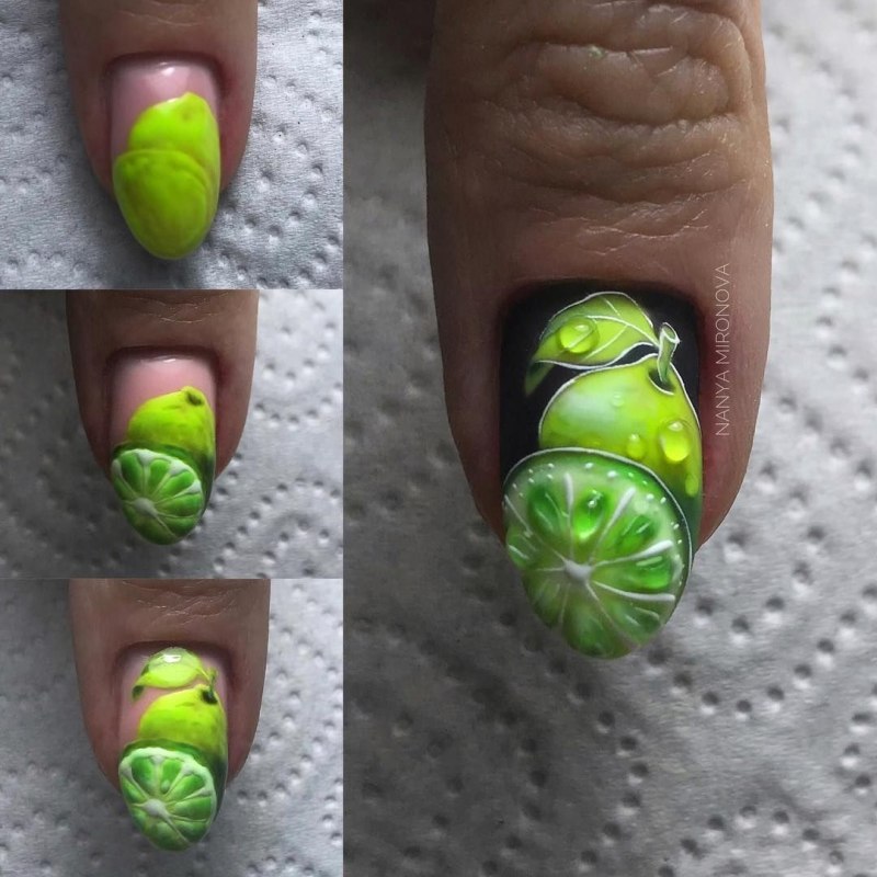 Ногти летние лимоны