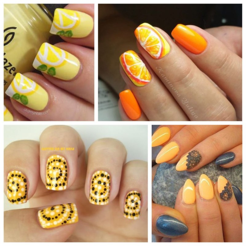 Поэтапные фрукты на ногтях