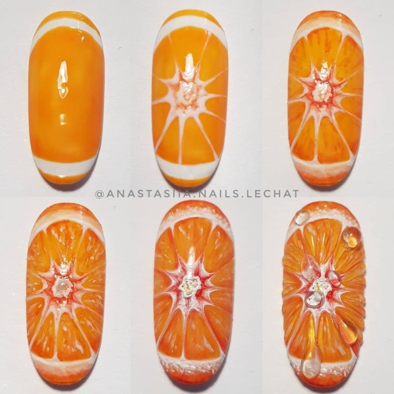 Маникюр с долькой лимона