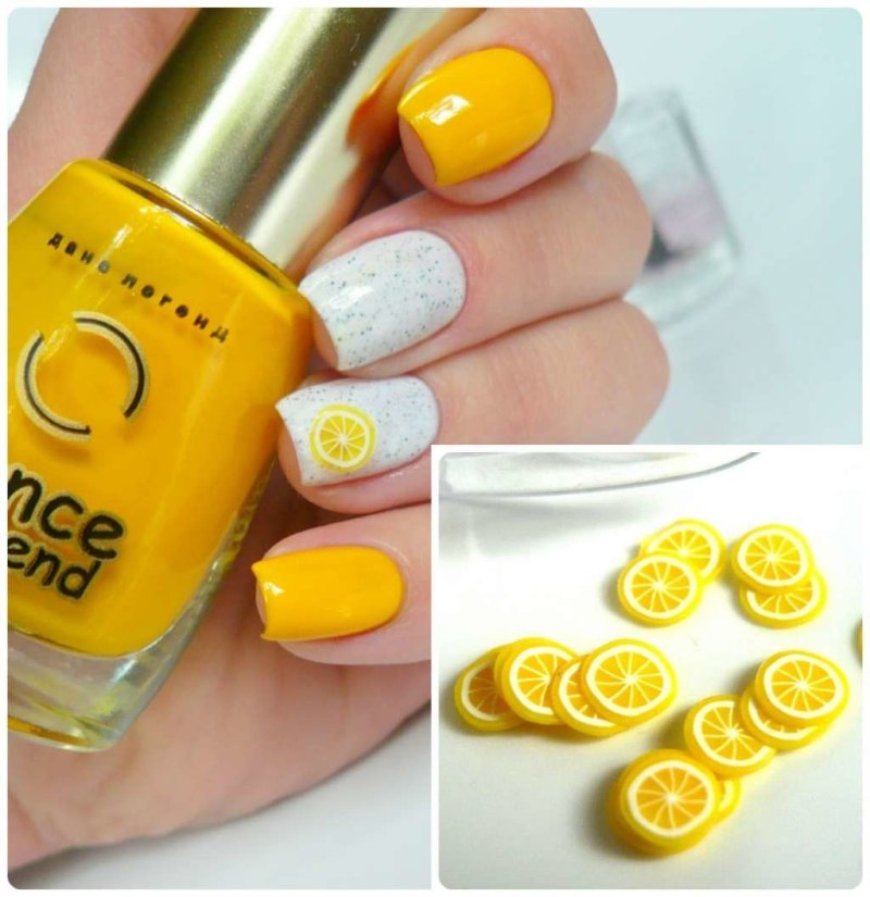 Ногти с дольками фруктов