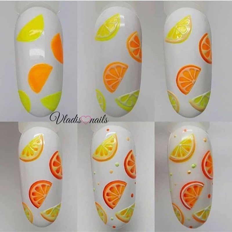 Летний маникюр желтый