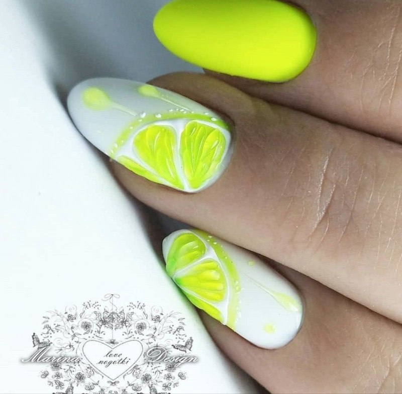 Апельсин на ногтях пошагово