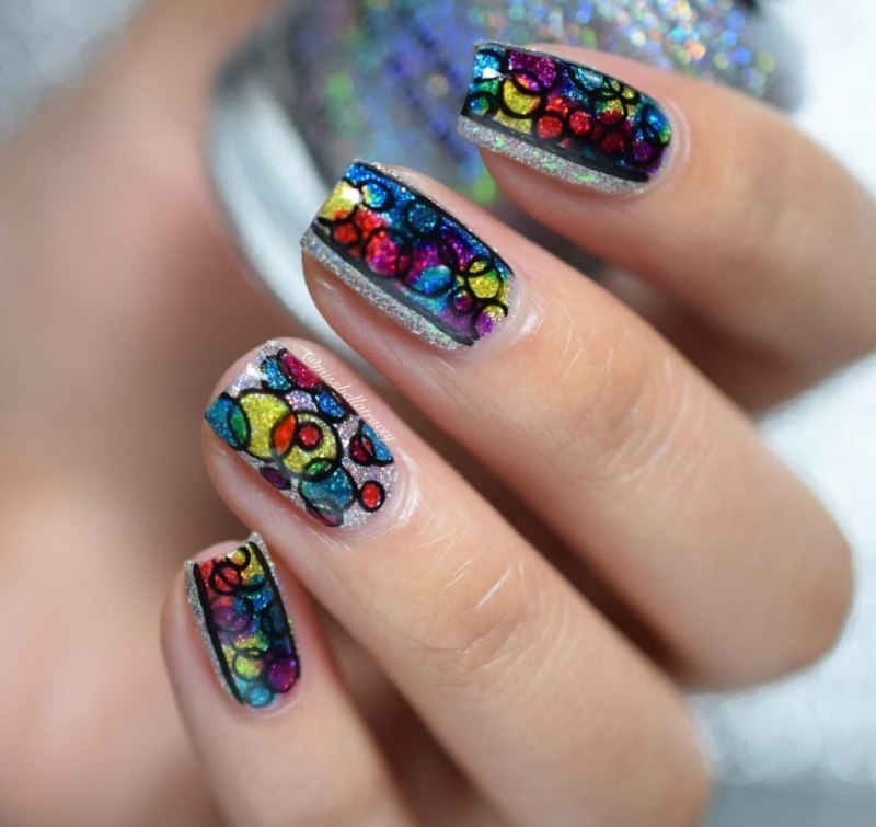 Маникюр с витражным гель лаком