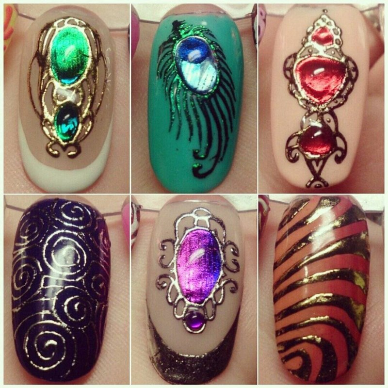 Идеи маникюра с витражным лаком