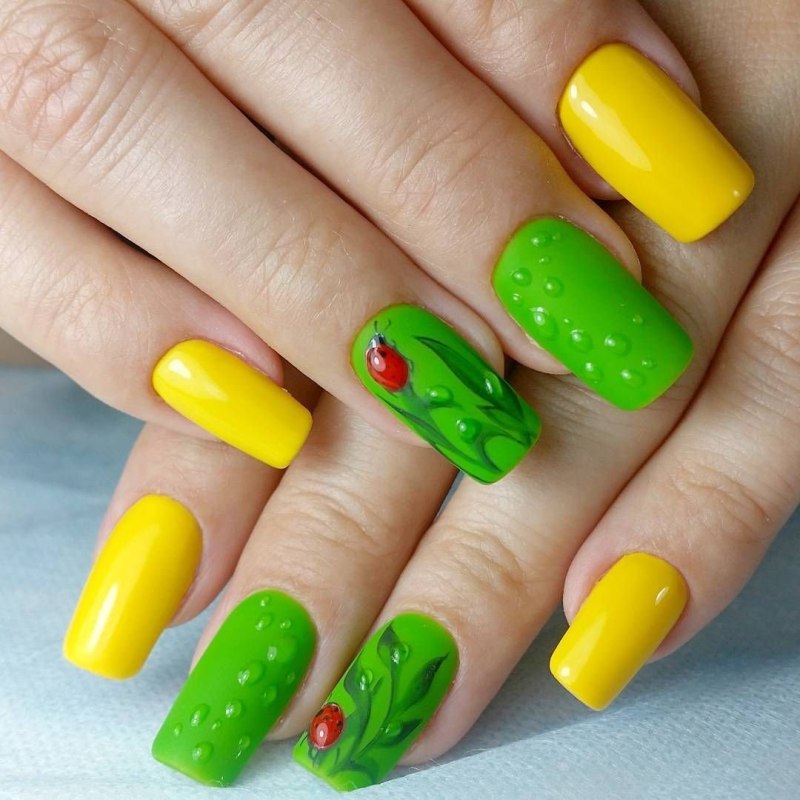 Яркий дизайн ногтей