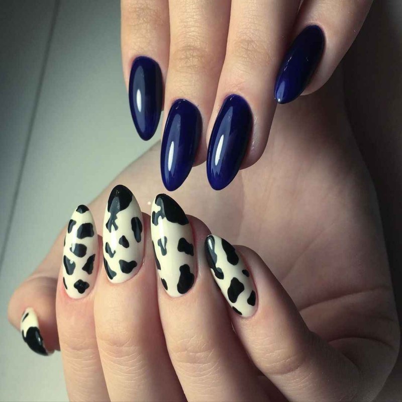 Маникюр корова на длинные