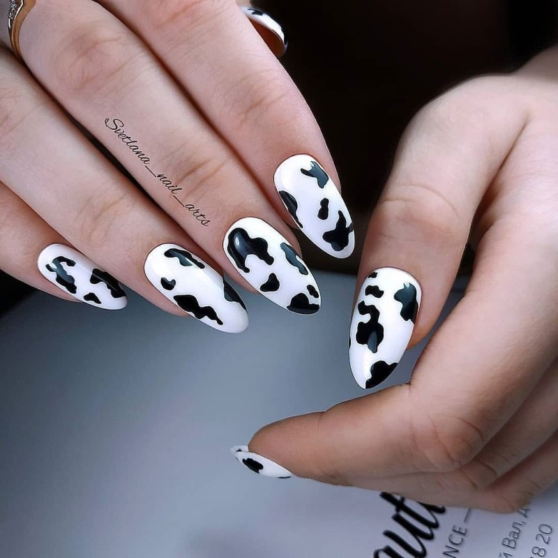 Коровий маникюр на длинные
