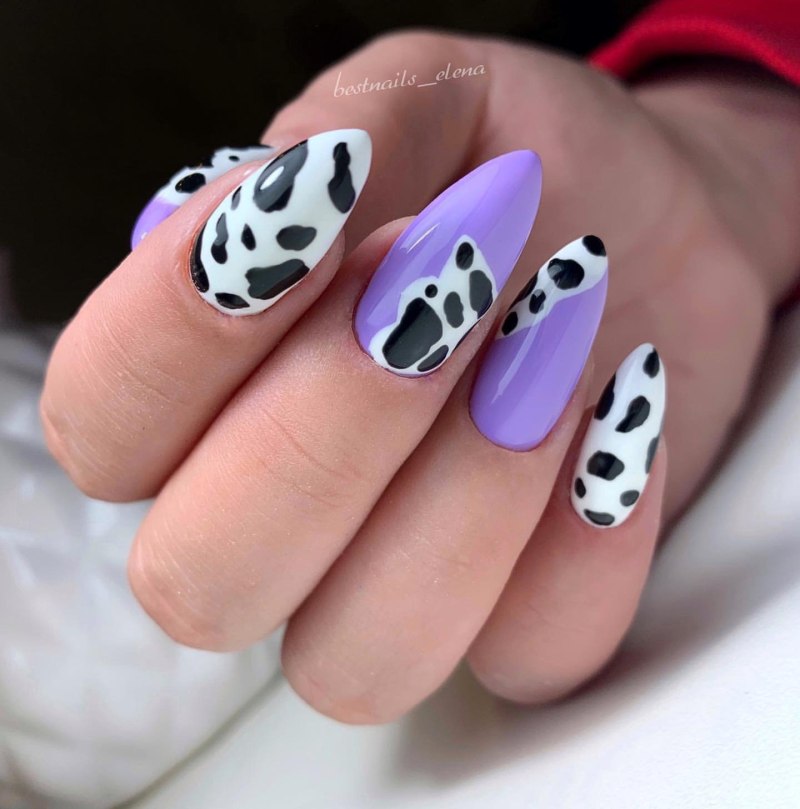 Маникюр с коровьим принтом