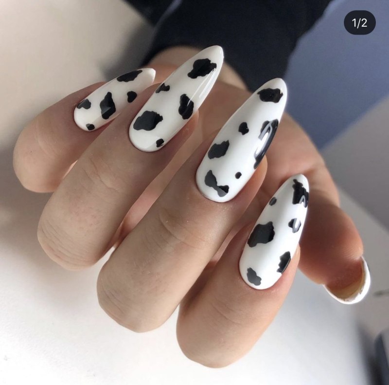Маникюр в стиле коровы