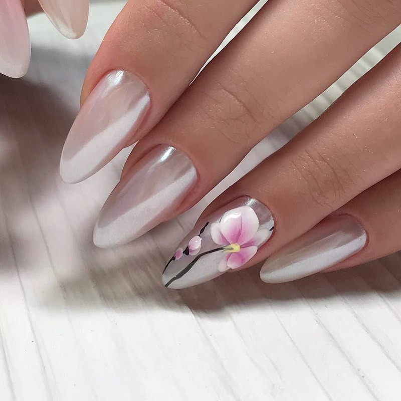 Омбре с жемчужной втиркой