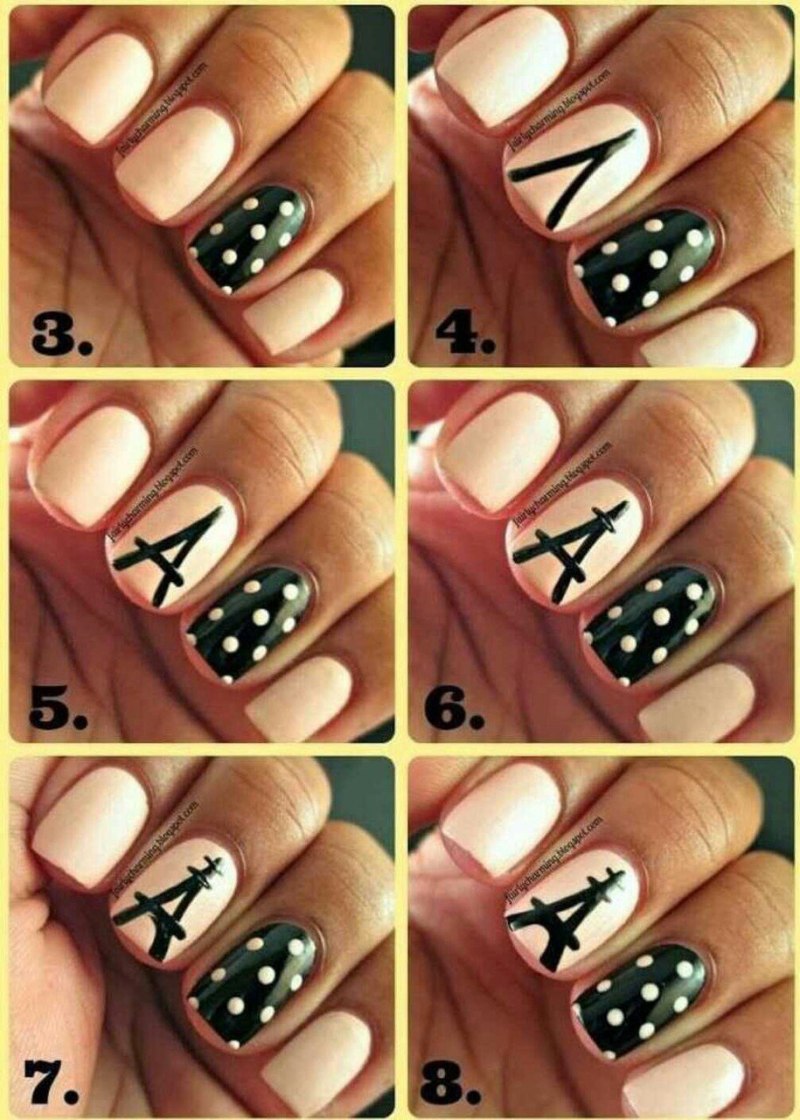 Простые узоры на ногтях