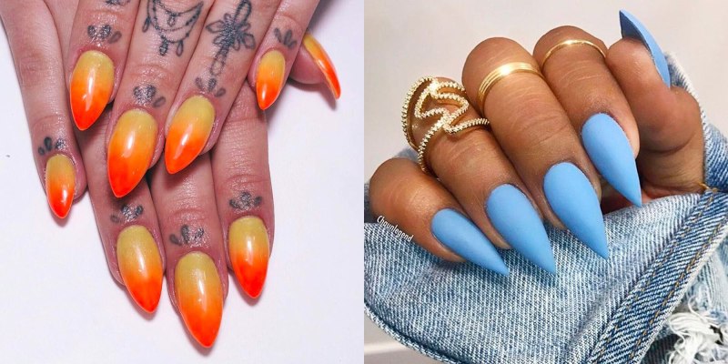 Ногти оранжевые с белым