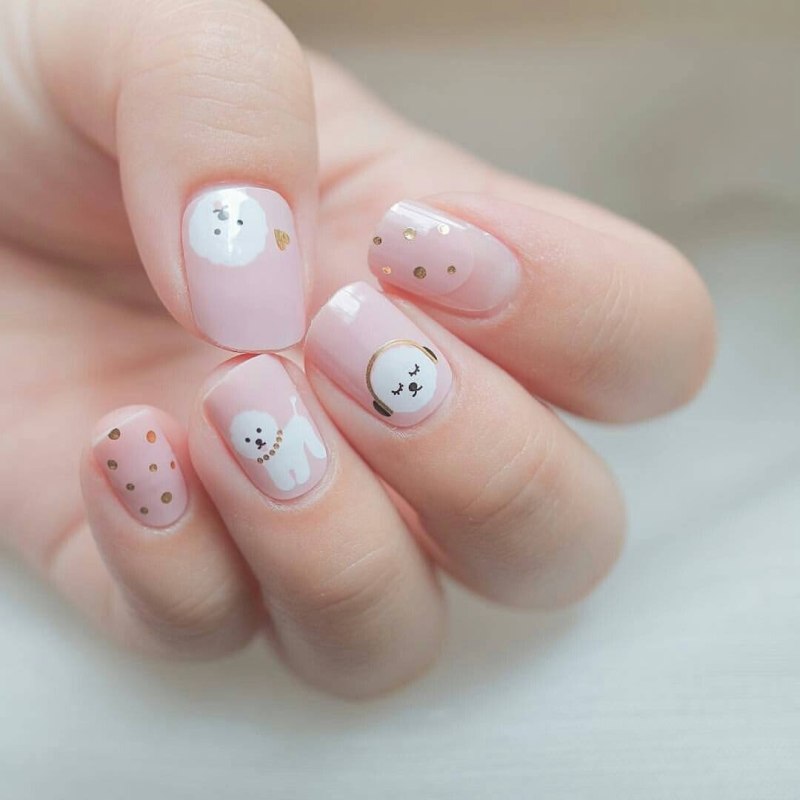 Маникюр на короткие ногти для девочки