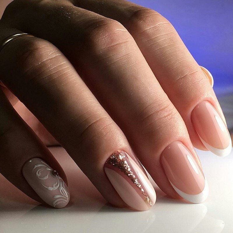 Ногти овальные дизайн