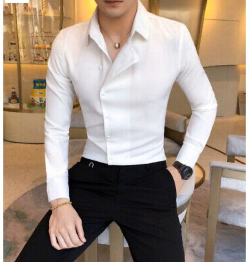 Обтягивающая рубашка мужская