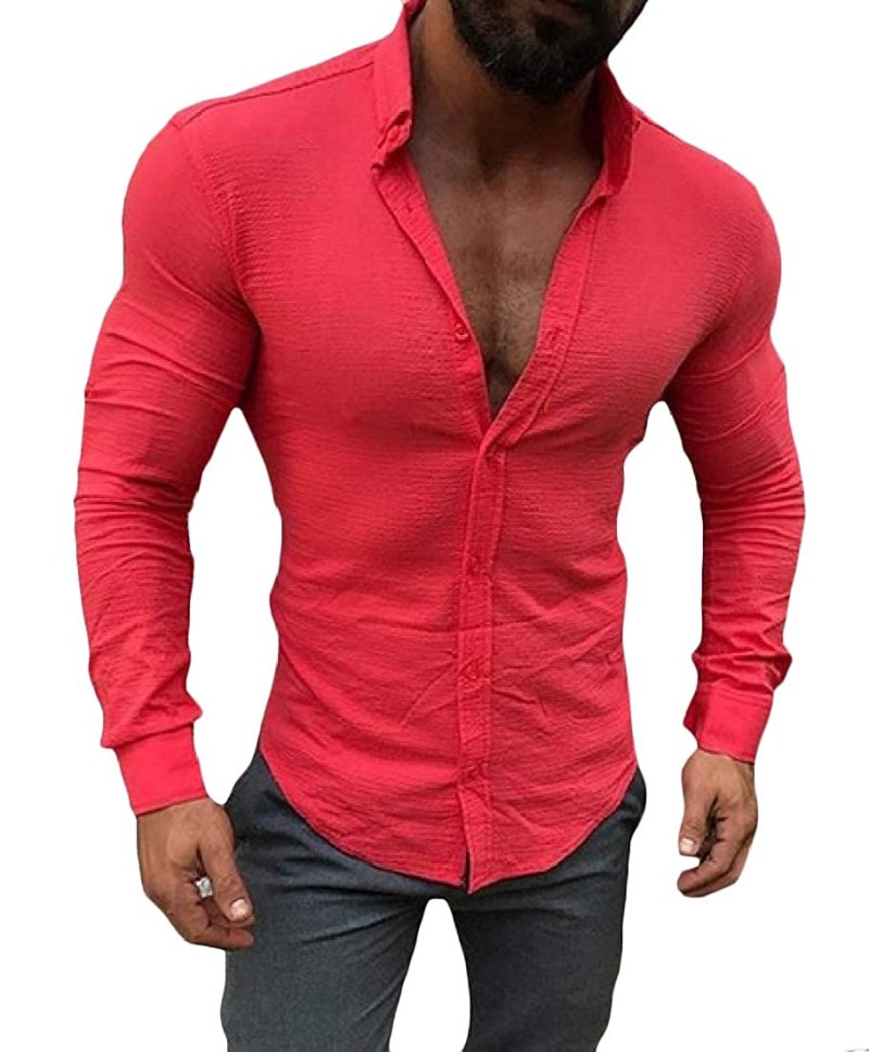 Обтягивающая рубашка мужская