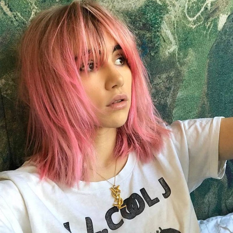 Hailie Barber Pastel Pink hair
