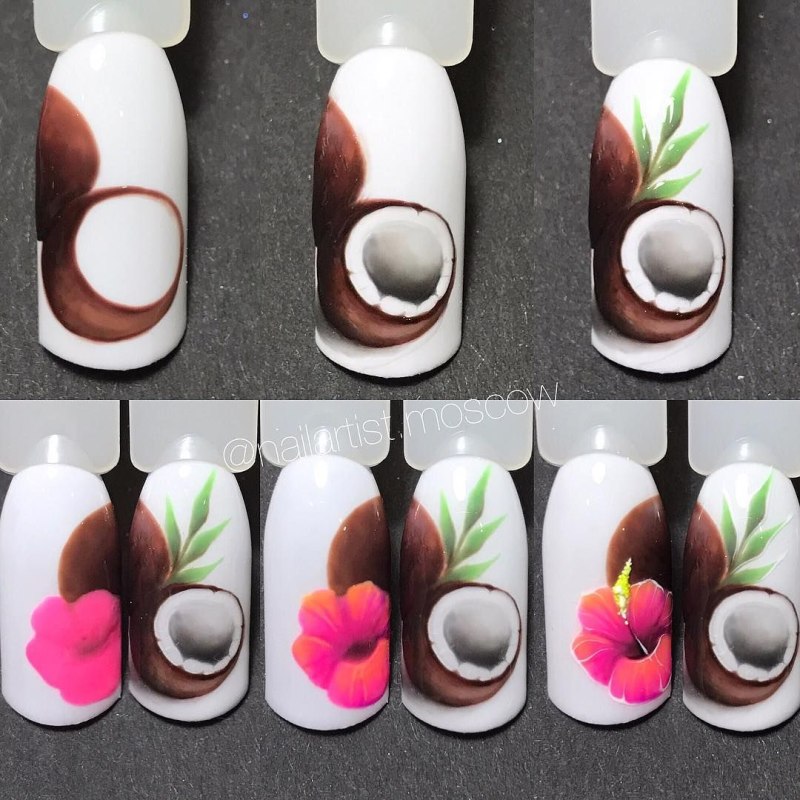 Экзотические фрукты на ногтях