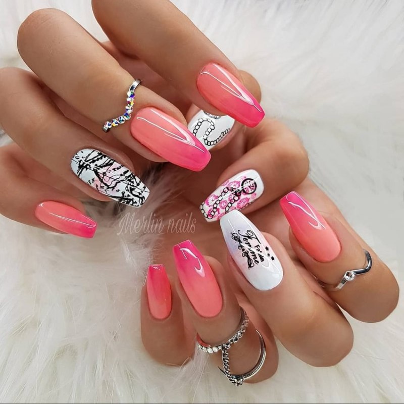 Розовый маникюр дл нныеногти