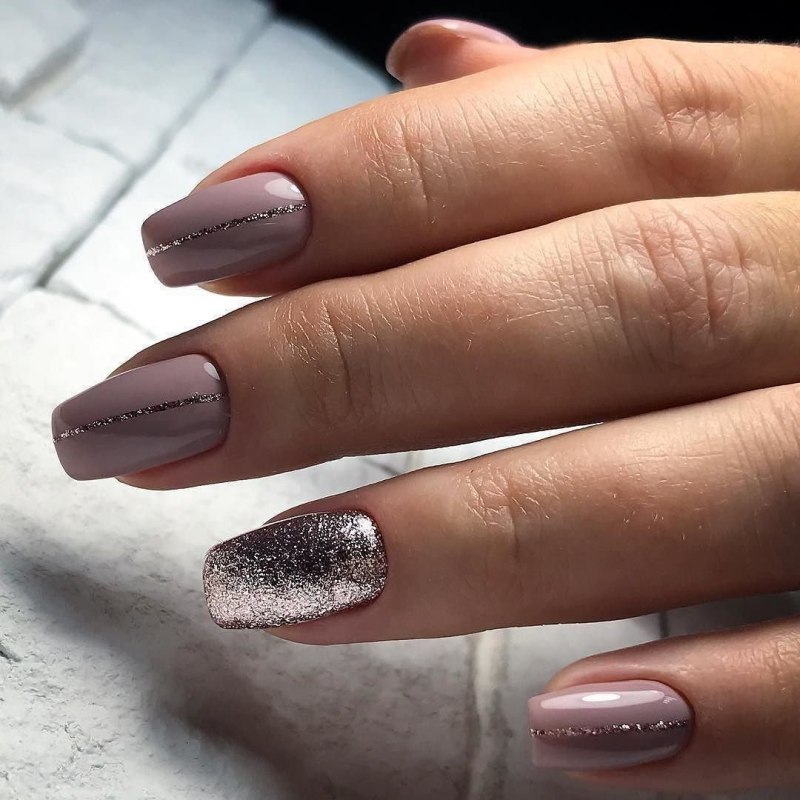 Маникюр с серебром