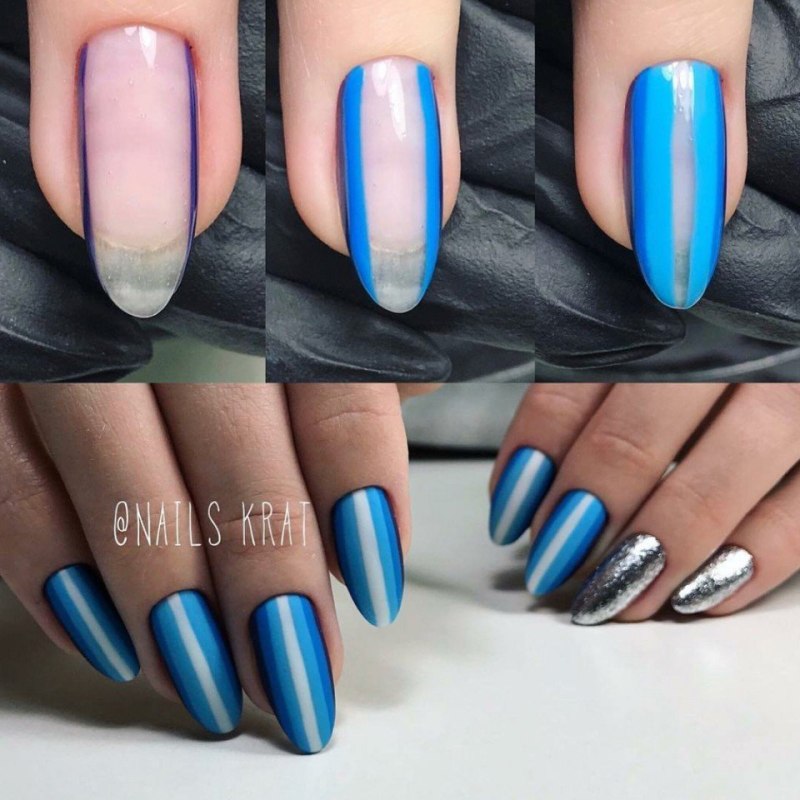 Красивый маникюр с полосками