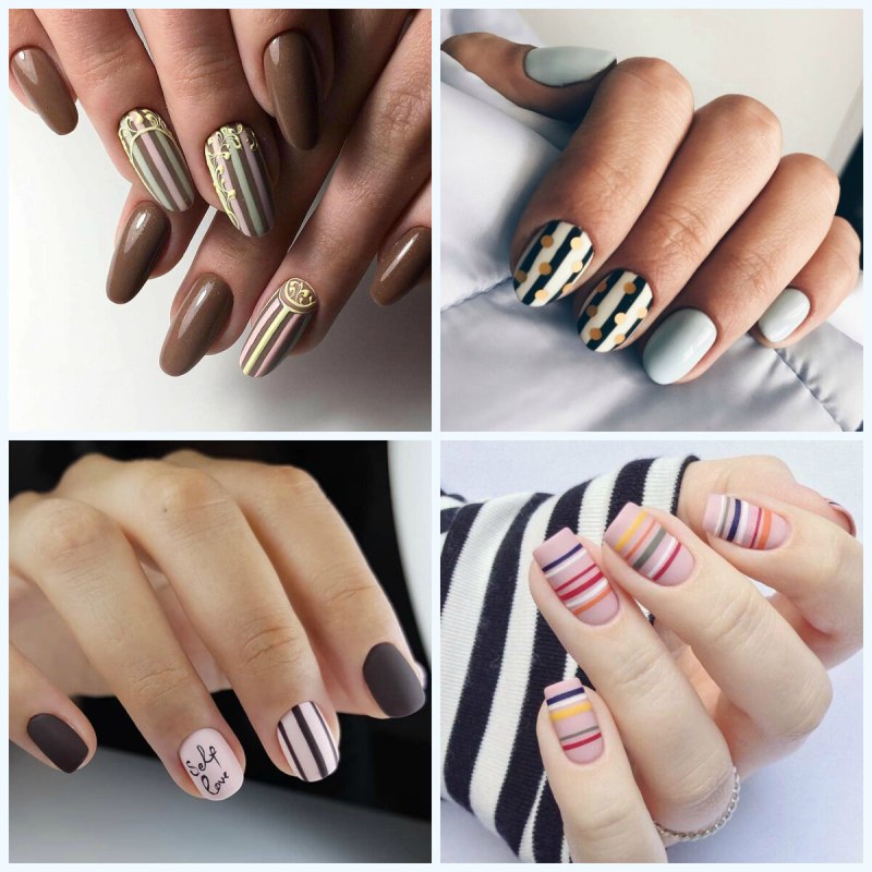Красивый маникюр с полосками