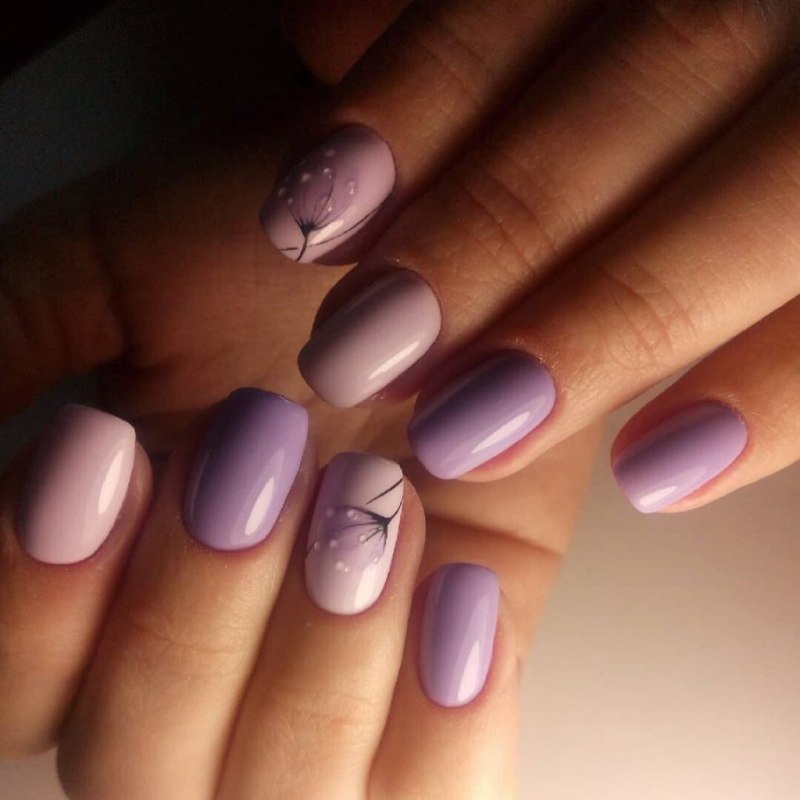 Сиреневые ногти