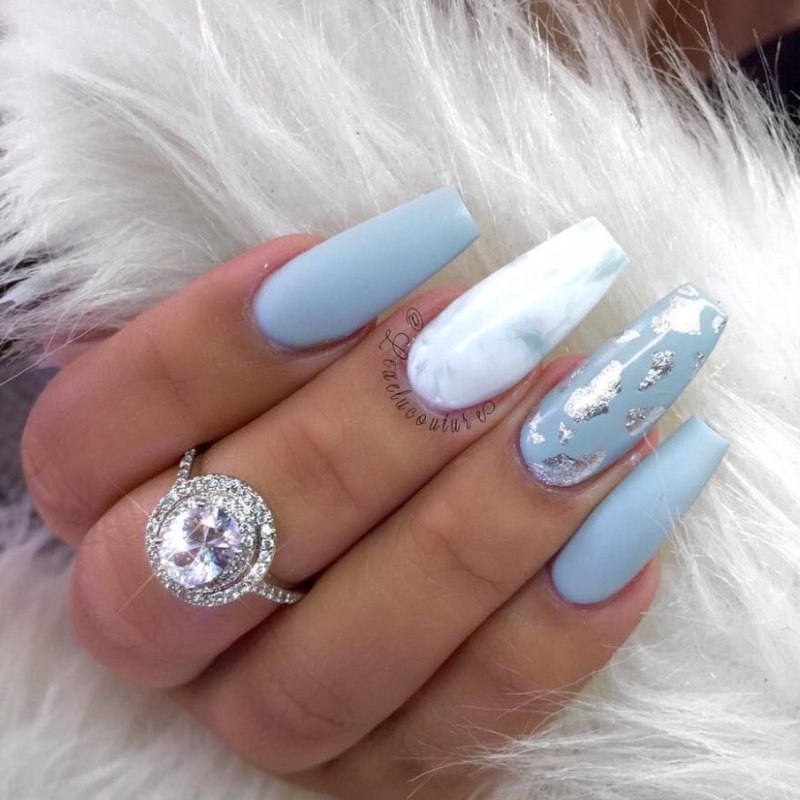 Маникюр мраморный дизайн