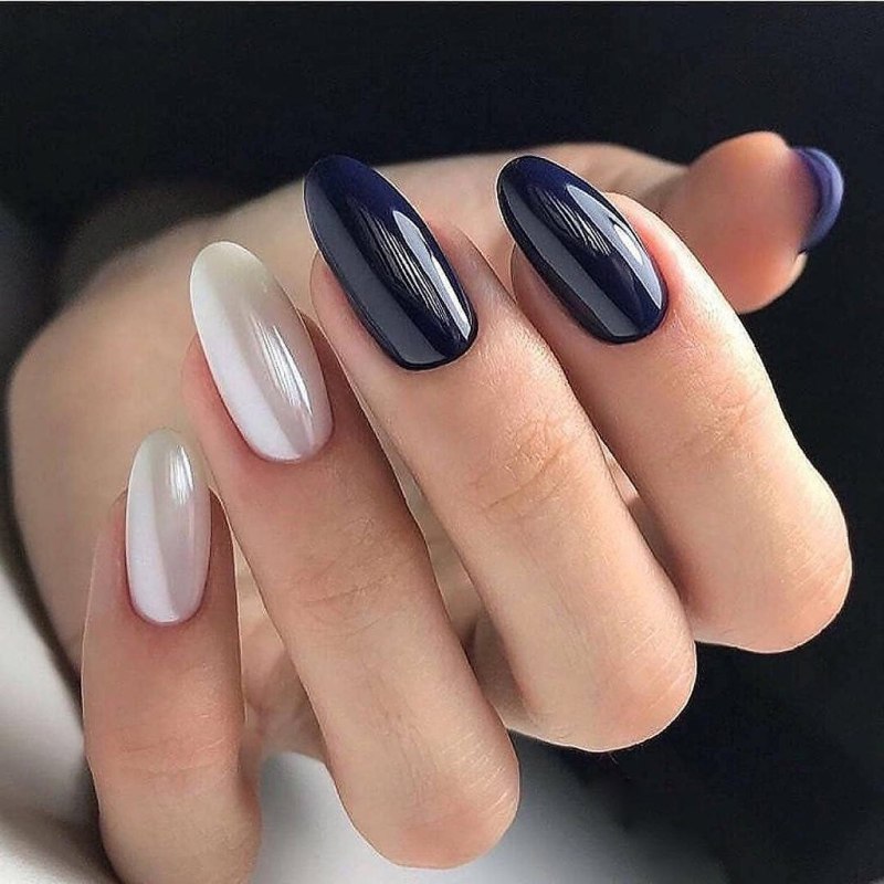 Маникюр гель лаком двумя цветами