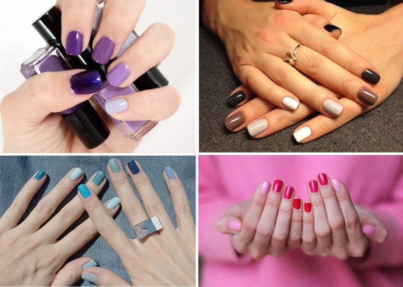 Маникюр из двух цветов
