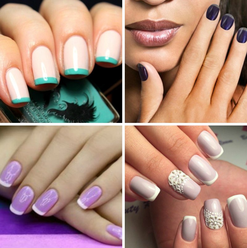 Красивый трехцветный маникюр