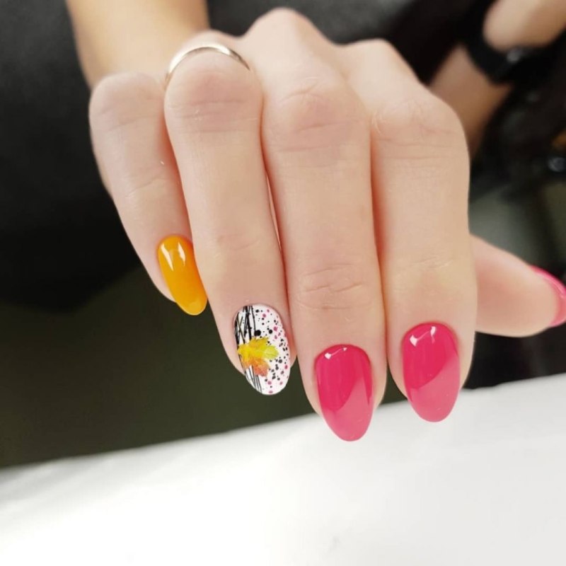 Осенний маникюр на короткие ногти