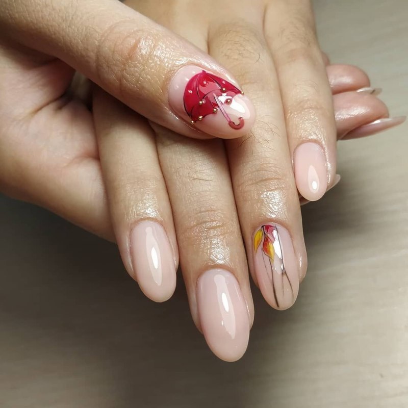 Бордовый маникюр с паутинкой