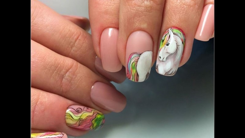 Дизайн ногтей лошадь Елена Гарцева