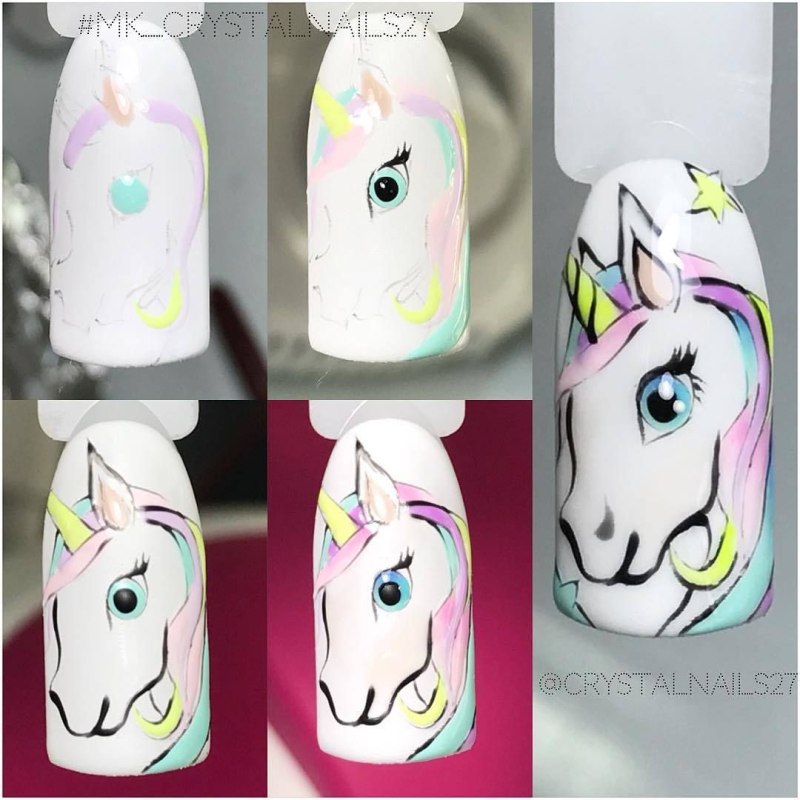 Волк на ногтях рисунок