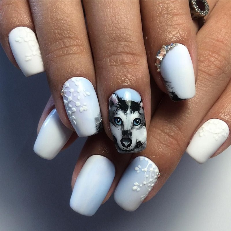 Рисование животных на ногтях